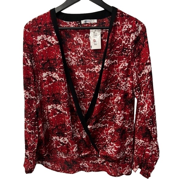 NWT Ricki’s Plunge V Neck Wrap Blouse - Picture 1 of 7